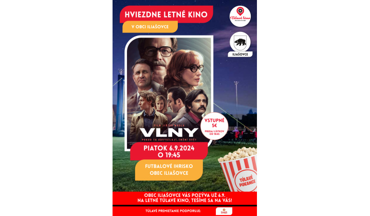 Letné kino v Iliašovciach - nový film Vlny